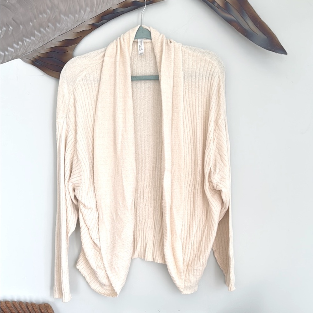 Cream Open Front Cardigan